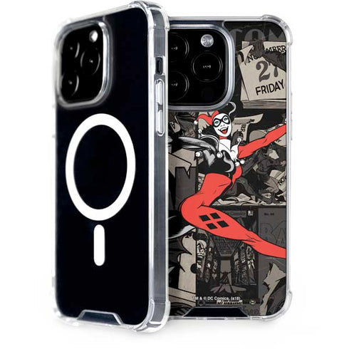 DC Comics Harley Quinn Vintage Action pose pattern iPhone 14 Pro MagSafe Case