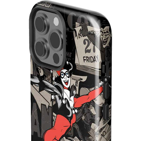 DC Comics Harley Quinn Vintage Action pose pattern iPhone 15 Pro Max Impact Case