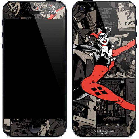 DC Comics Harley Quinn Vintage Action pose pattern iPhone 5/5s/5SE Skin