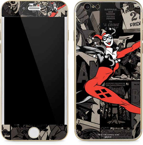 DC Comics Harley Quinn Vintage Action pose pattern iPhone 6/6s Skin