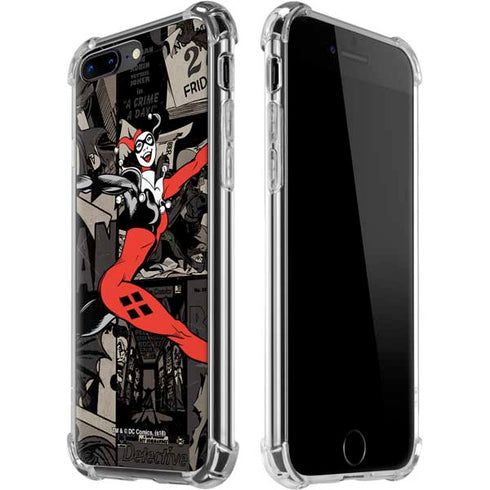 DC Comics Harley Quinn Vintage Action pose pattern iPhone 7/8 Plus Clear Case