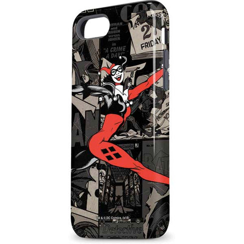 DC Comics Harley Quinn Vintage Action pose pattern iPhone 8 Pro Case