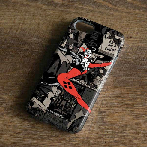 DC Comics Harley Quinn Vintage Action pose pattern iPhone 8 Pro Case