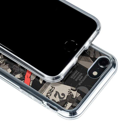 DC Comics Harley Quinn Vintage Action pose pattern iPhone SE (2nd & 3rd Gen) Clear Case