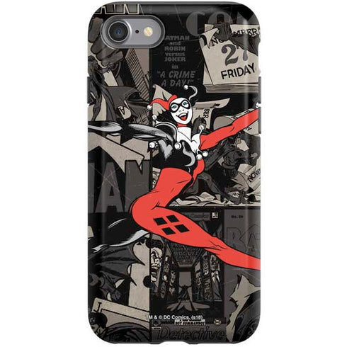 DC Comics Harley Quinn Vintage Action pose pattern iPhone SE (2nd & 3rd Gen) Pro Case