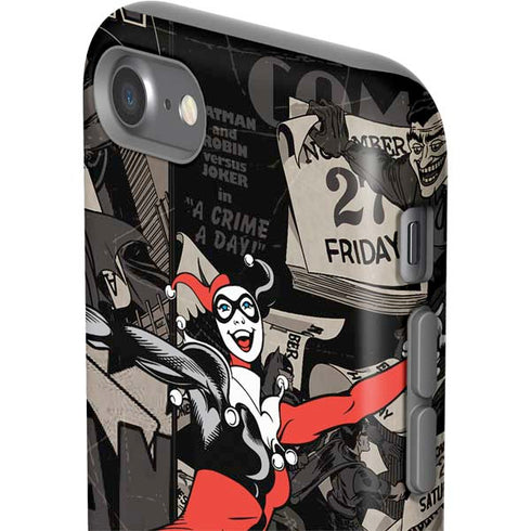 DC Comics Harley Quinn Vintage Action pose pattern iPhone SE (2nd & 3rd Gen) Pro Case