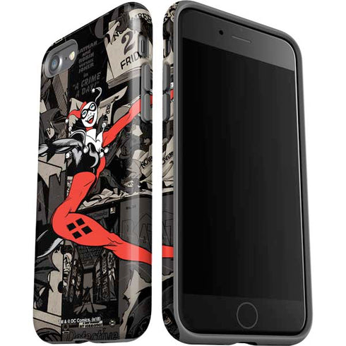 DC Comics Harley Quinn Vintage Action pose pattern iPhone SE (2nd & 3rd Gen) Pro Case