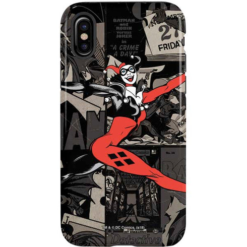 DC Comics Harley Quinn Vintage Action pose pattern iPhone X Pro Case
