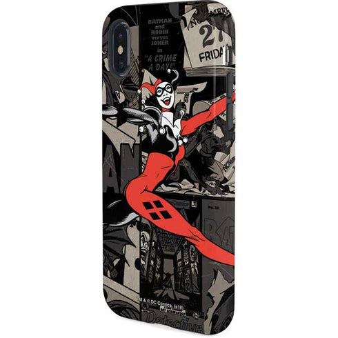 DC Comics Harley Quinn Vintage Action pose pattern iPhone X Pro Case