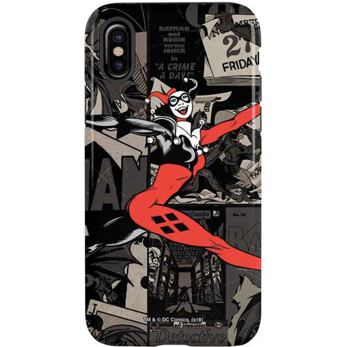 DC Comics Harley Quinn Vintage Action pose pattern iPhone XS Pro Case