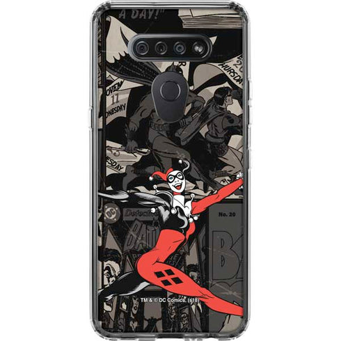 DC Comics Harley Quinn Vintage Action pose pattern LG K51/Q51 Clear Case
