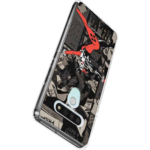 DC Comics Harley Quinn Vintage Action pose pattern LG Stylo 6 Clear Case
