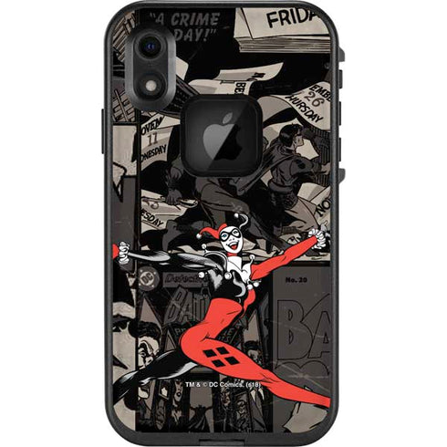 DC Comics Harley Quinn Vintage Action pose pattern LifeProof Fre iPhone Skin