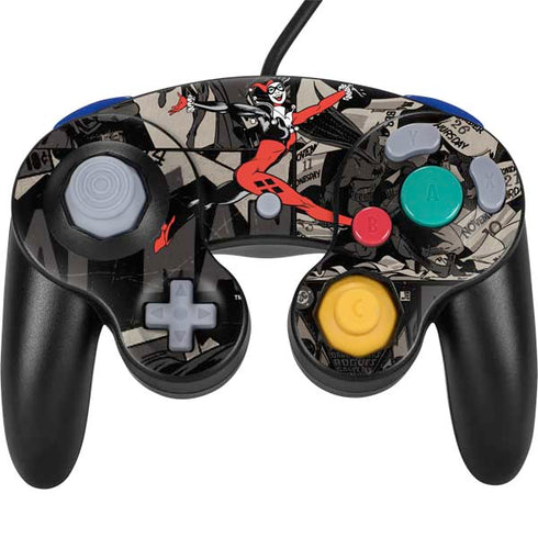 DC Comics Harley Quinn Vintage Action pose pattern Nintendo GameCube Controller Skin