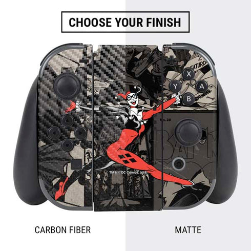 DC Comics Harley Quinn Vintage Action pose pattern Nintendo Switch Bundle Skin