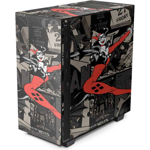 DC Comics Harley Quinn Vintage Action pose pattern NZXT H510 Compact ATX Mid-Tower Case Skin