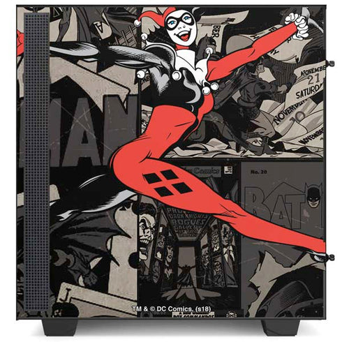 DC Comics Harley Quinn Vintage Action pose pattern NZXT H510 Compact ATX Mid-Tower Case Skin