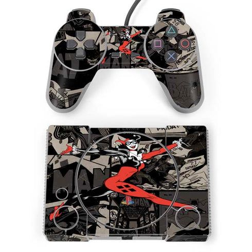 DC Comics Harley Quinn Vintage Action pose pattern PlayStation Classic Bundle Skin