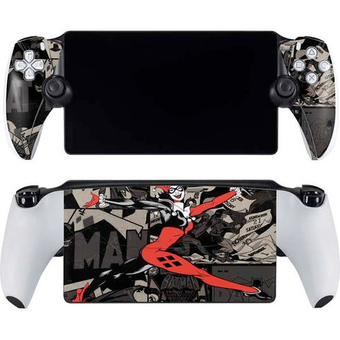 DC Comics Harley Quinn Vintage Action pose pattern PlayStation Portal Remote Player Skin