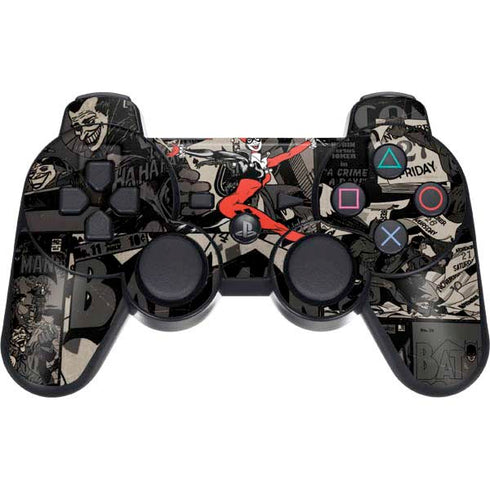 DC Comics Harley Quinn Vintage Action pose pattern PS3 Dual Shock wireless controller Skin
