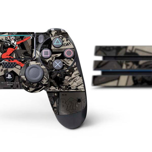 DC Comics Harley Quinn Vintage Action pose pattern PS4 Pro Bundle Skin