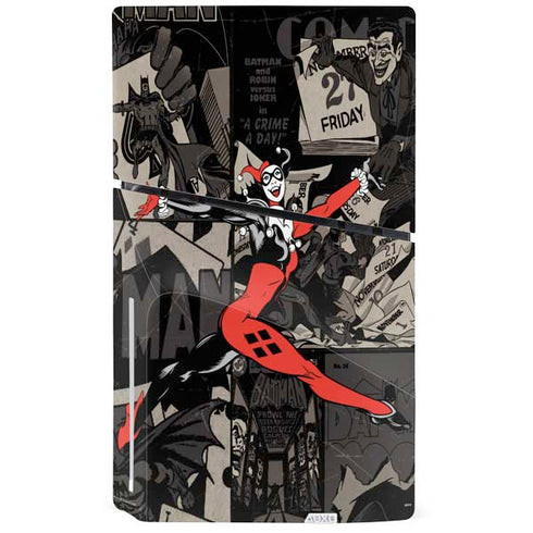 DC Comics Harley Quinn Vintage Action pose pattern PS5 Slim Disk Console Skin