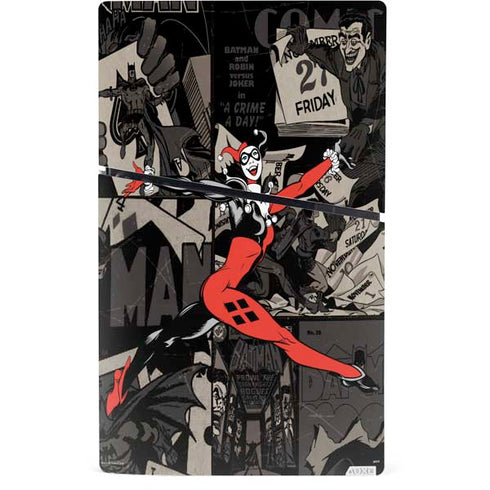 DC Comics Harley Quinn Vintage Action pose pattern PS5 Slim Digital Edition Bundle Skin