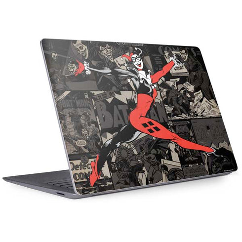 DC Comics Harley Quinn Vintage Action pose pattern Surface Laptop 3 13.5in Skin