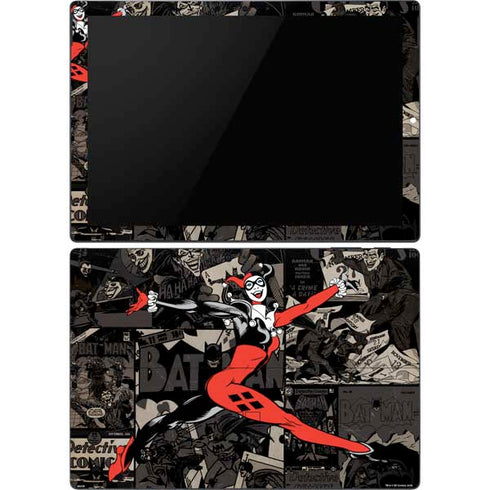 DC Comics Harley Quinn Vintage Action pose pattern Surface Pro 6 Skin
