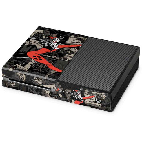 DC Comics Harley Quinn Vintage Action pose pattern Xbox One Console Skin