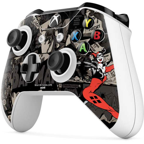 DC Comics Harley Quinn Vintage Action pose pattern Xbox One S All-Digital Edition Bundle Skin