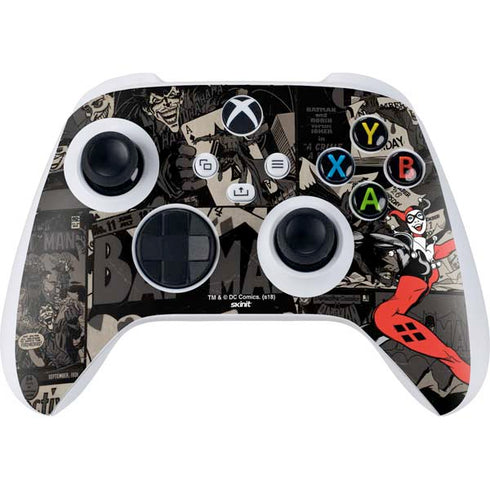 DC Comics Harley Quinn Vintage Action pose pattern Xbox Series S Controller Skin