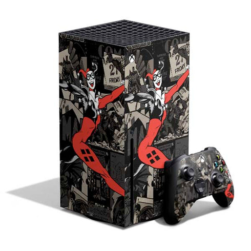 DC Comics Harley Quinn Vintage Action pose pattern Xbox Series X Bundle Skin