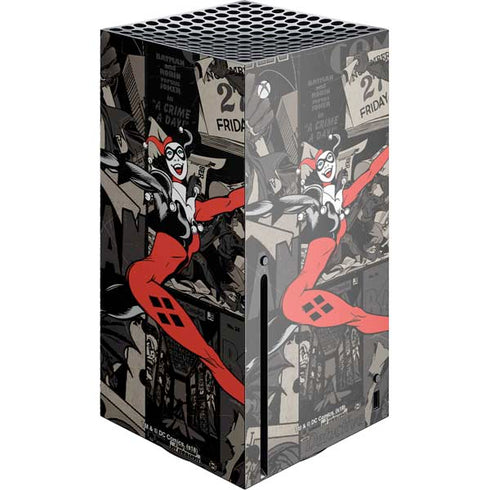 DC Comics Harley Quinn Vintage Action pose pattern Xbox Series X Console Skin