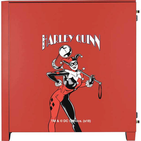 DC Comics Harley Quinn Classic Art Pose Corsair 4000D Tempered Glass Mid-Tower ATX Case Skin