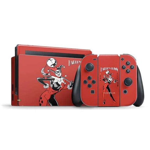 DC Comics Harley Quinn Classic Art Pose Nintendo Switch Bundle Skin
