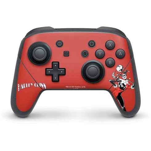 DC Comics Harley Quinn Classic Art Pose Nintendo Switch Pro Controller Skin