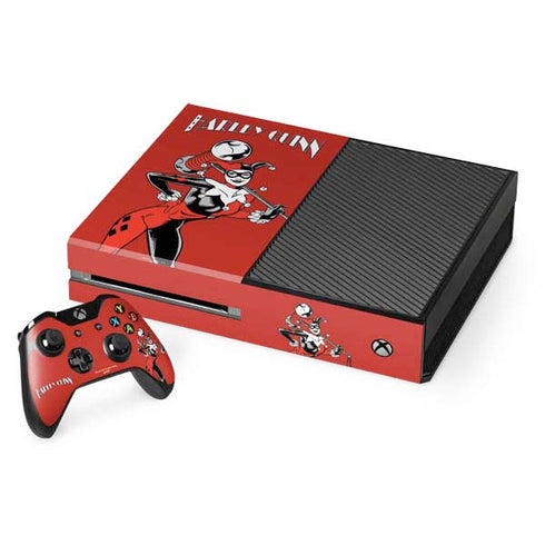 DC Comics Harley Quinn Classic Art Pose Xbox One Console and Controller Bundle Skin