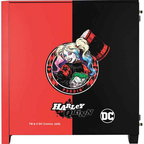 DC Comics Harley Quinn Puddin Corsair 4000D Tempered Glass Mid-Tower ATX Case Skin