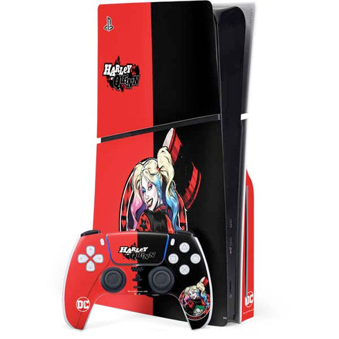 DC Comics Harley Quinn Puddin PS5 Slim Disk Bundle Skin