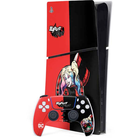DC Comics Harley Quinn Puddin PS5 Slim Digital Edition Console Skin