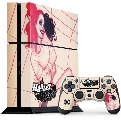 DC Comics Harley Quinn The Hottest of the City Cover New 52 Vol 1 PS4 Console and Controller Bundle Skin