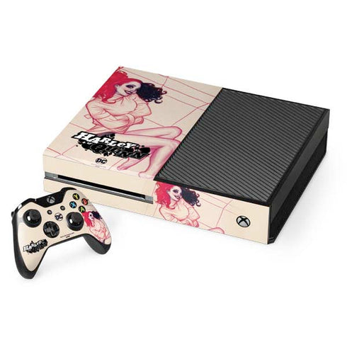DC Comics Harley Quinn The Hottest of the City Cover New 52 Vol 1 Xbox One Console and Controller Bundle Skin