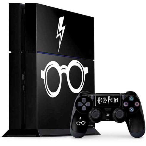 Wizarding World Harry Potter Scar and Glasses PS4 Console and Controller Bundle Skin