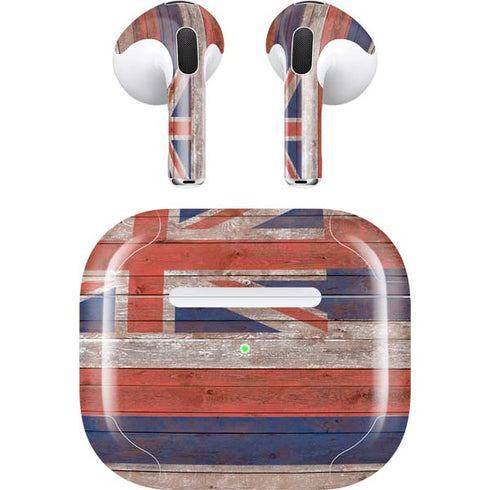 Hawaiian Flag Dark Wood Apple AirPods (3rd Gen 2021) Skin