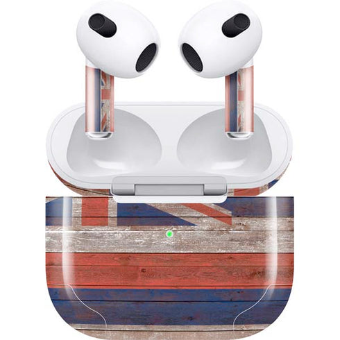 Hawaiian Flag Dark Wood Apple AirPods (3rd Gen 2021) Skin