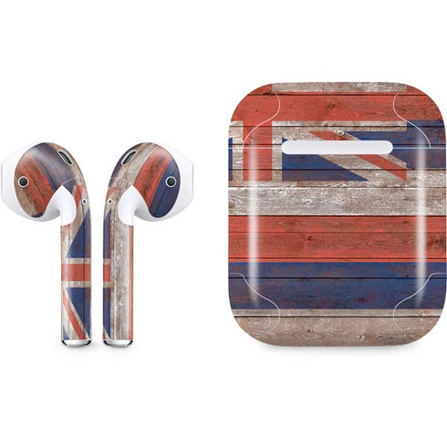 Hawaiian Flag Dark Wood Apple AirPods Skin