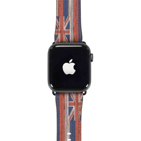 Hawaiian Flag Dark Wood Apple Watch Band 42-44mm