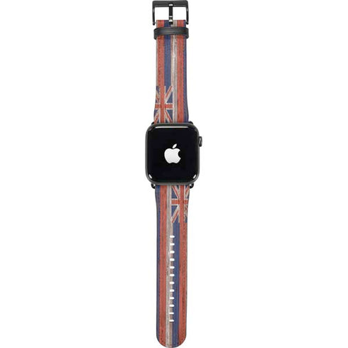 Hawaiian Flag Dark Wood Apple Watch Band 42-44mm