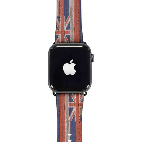 Hawaiian Flag Dark Wood Apple Watch Band 38-40mm
